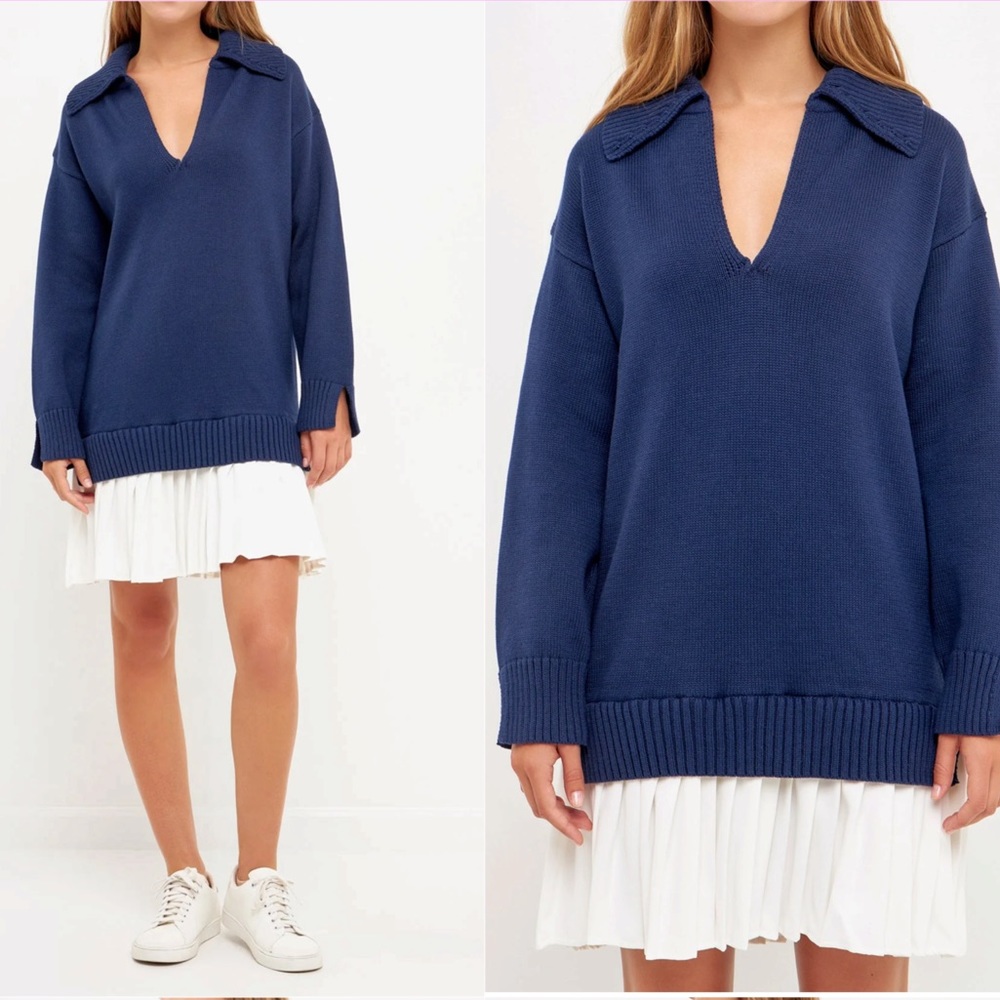 English Factory Layered Sweater Dress